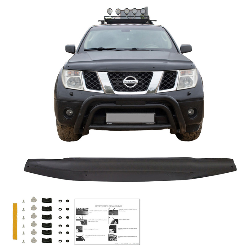 Bonnet Protector  Nissan Navara D40 2005-2010 - Gloss black