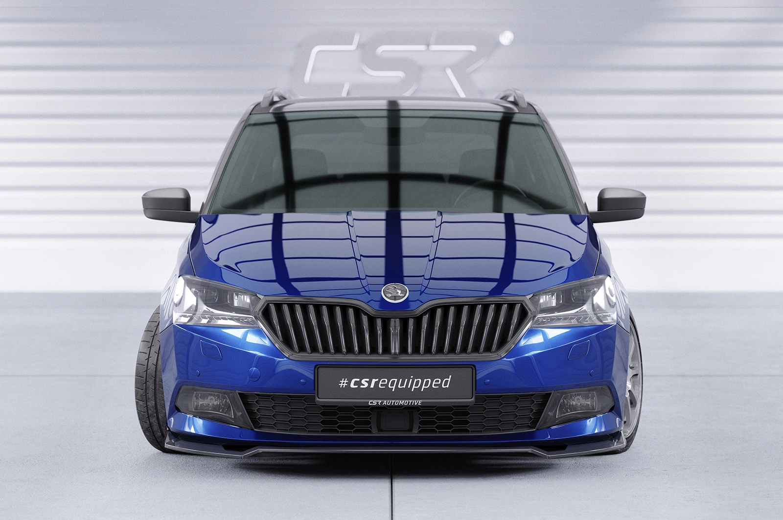 Voorspoiler passend voor Skoda Fabia 3 (Typ NJ) 2019-2021 Facelift – Glans Zwart CSR