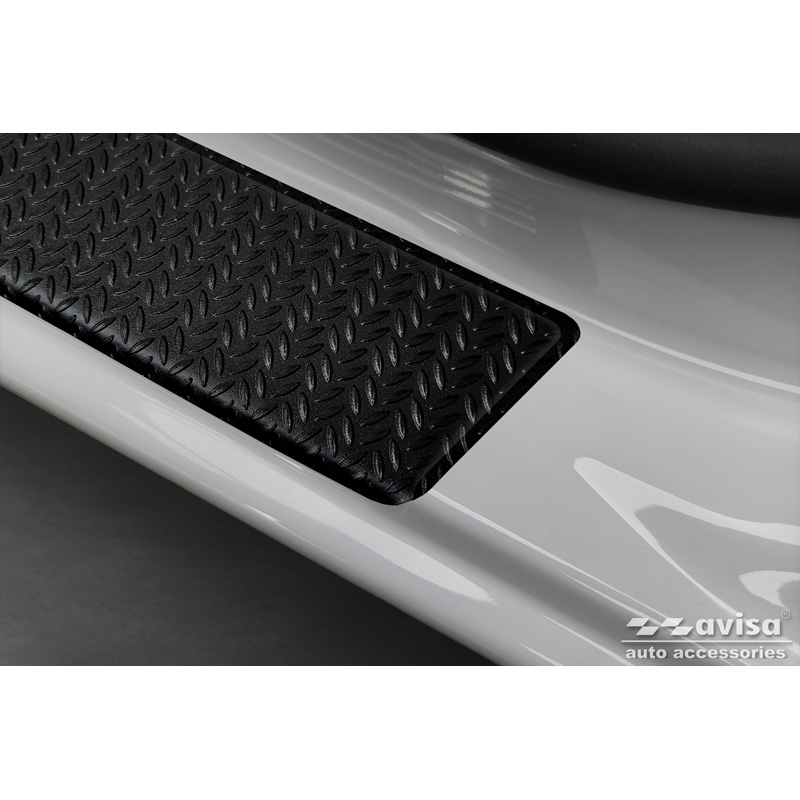 Aluminium door sill protectors 'Riffled Plate'  Renault Express 2021- - 2-pieces - Black