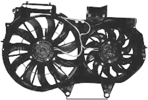 DOPPELRadiator FAN AUDI A4 00-04 voor 1017002/3 PASS.VOOR 101700