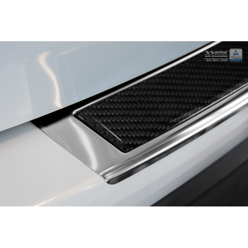 Stainless Steel Rear bumper protector 'Deluxe'  Mazda CX5 2012-2017 Chrome/Black Carbon