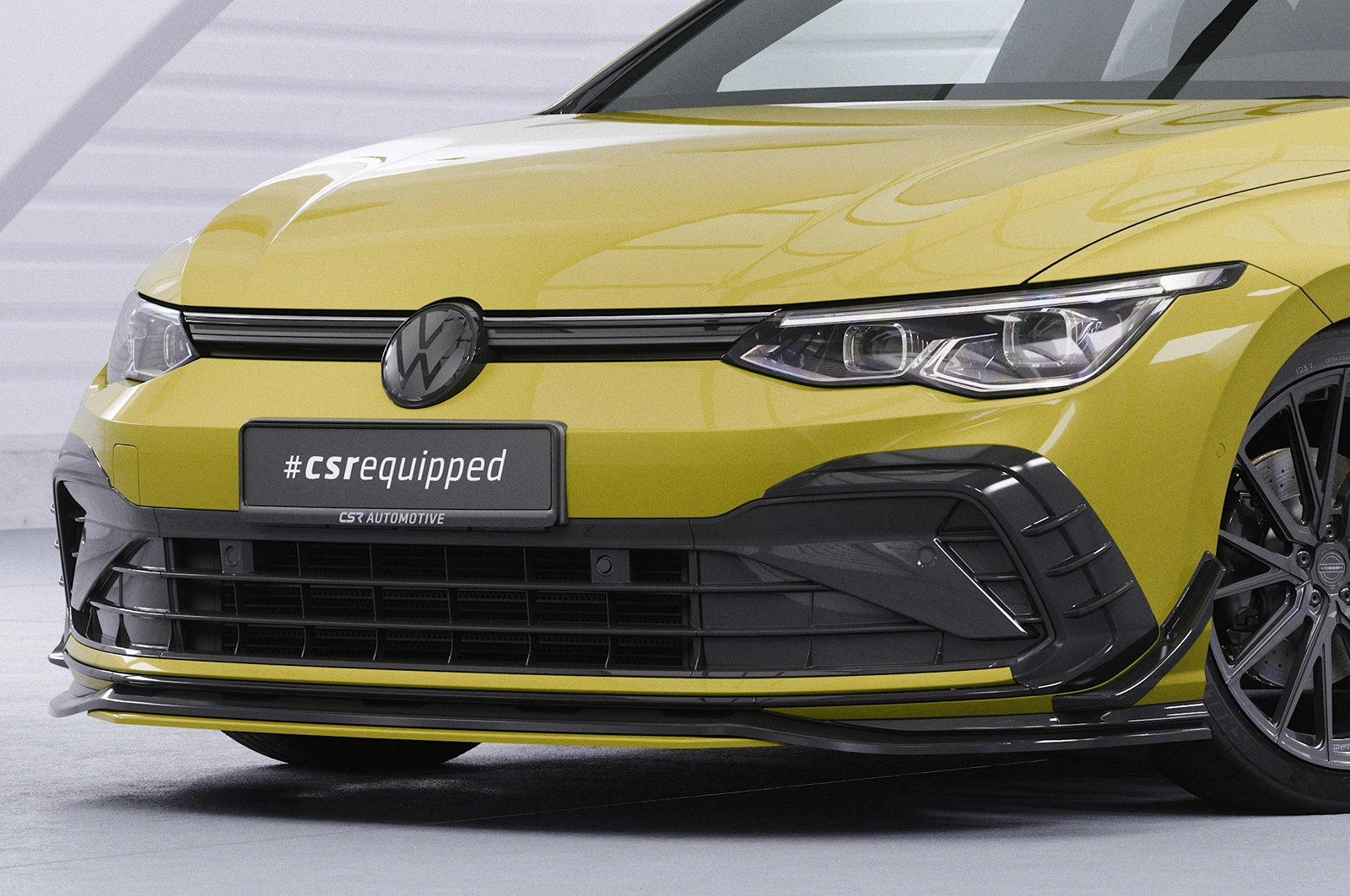 Voorspoiler passend voor VW Golf 8 glans zwart