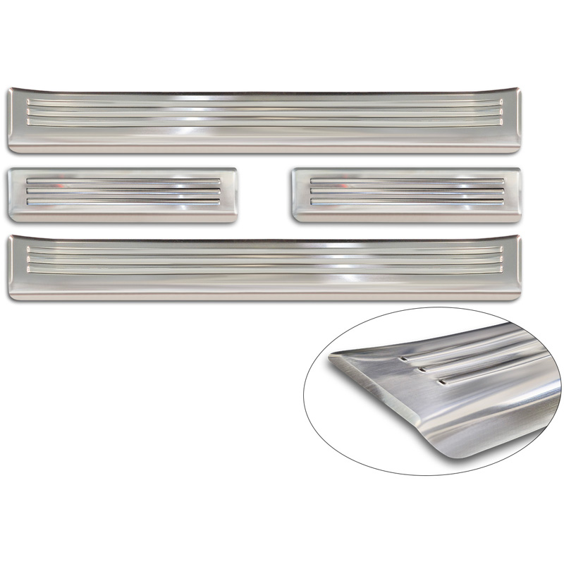 Avisa Inox door sill protectors  Citroën C3 IV 2024- - 'Lines' - 4-pieces