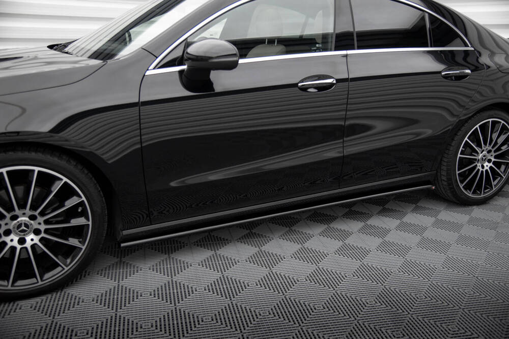 Zijskirts passend voor Mercedes Benz CLA C118 Maxton Glans Zwart