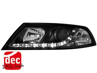 Headlights Skoda Octavia 05-09 Dayline Devil Eyes HID Black