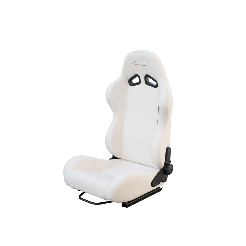 Simoni Racing Sport Seat Tazio - White Ecoleather - Dual-Side Reclinable - incl. Sliders