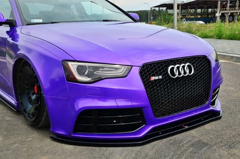 Voorspoiler passend voor Audi RS5 8T /  8T FL Glanzend Zwart
