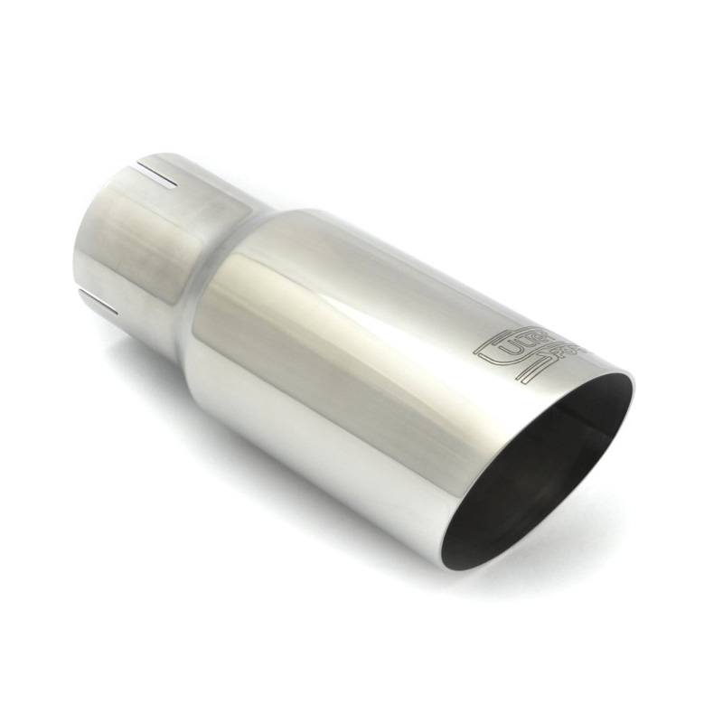 Ulter Sport Exhaust finisher - Round Ø80mm Slanted - Length 180mm - Installation ->50mm - Inox