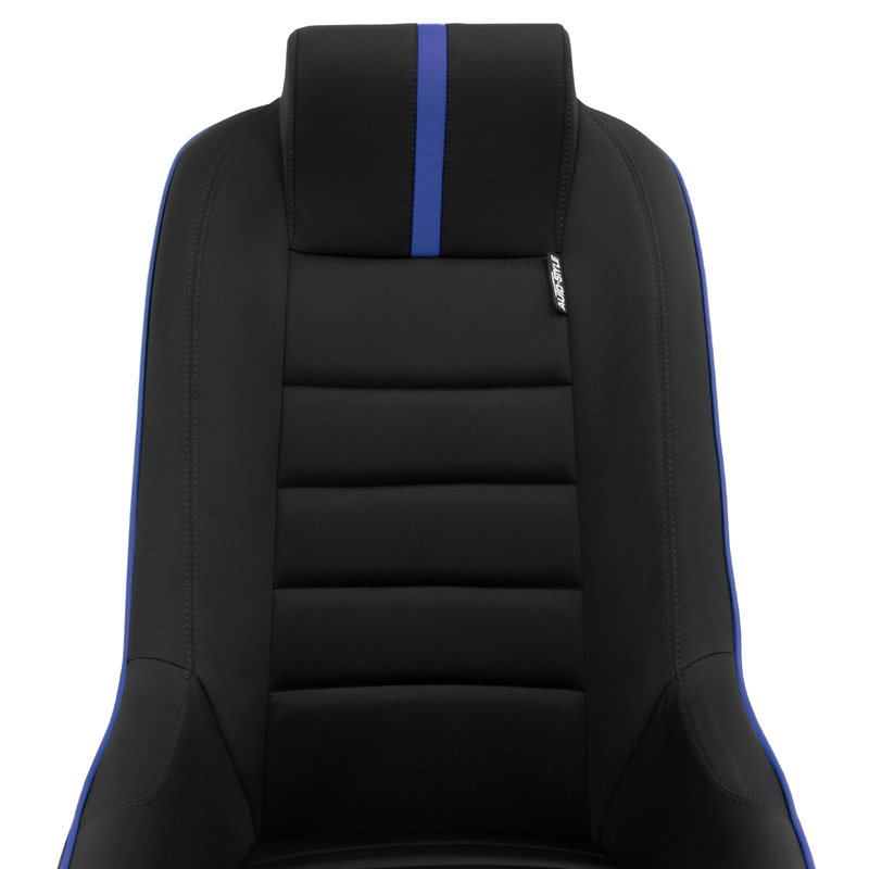 Sport seat 'Classic RS' - Black/Blue - Non-reclinable back-rest + Integrated head-rest - incl. slides