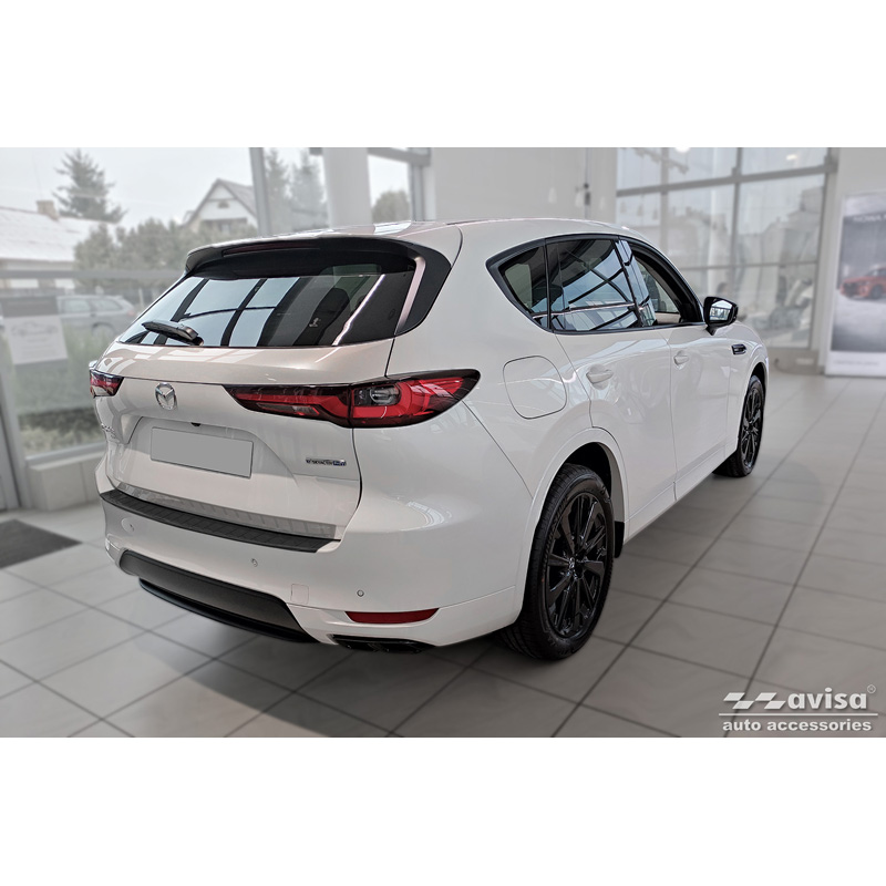 Matt Black Stainless Steel Rear bumper protector  Mazda CX-60 (KH) 2022- 'Ribs'