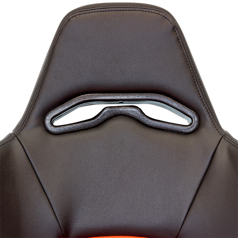Sport seat 'Eco' - Black/Red Synthetic leather - Right-side reclinable back-rest - incl. slides