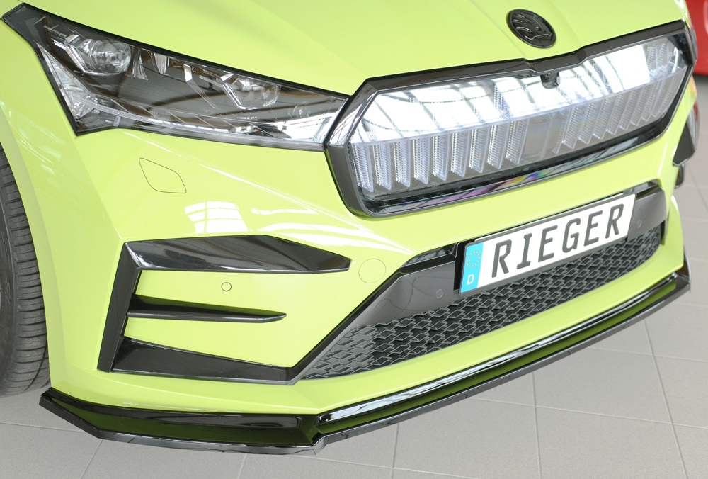 Voorspoiler passend voor Skoda Enyaq iV (NY): 10.20-01.2025 glans zwart
