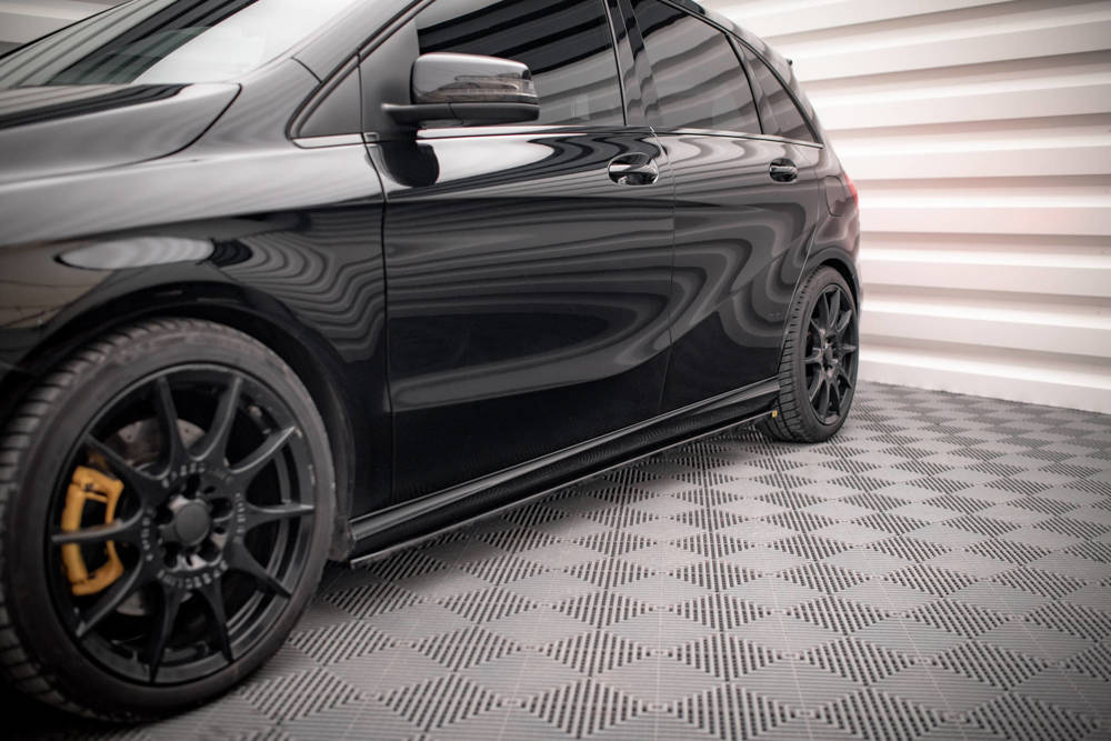 Zijskirts passend voor Mercedes B Klasse W246 FL Maxton Glans Zwart