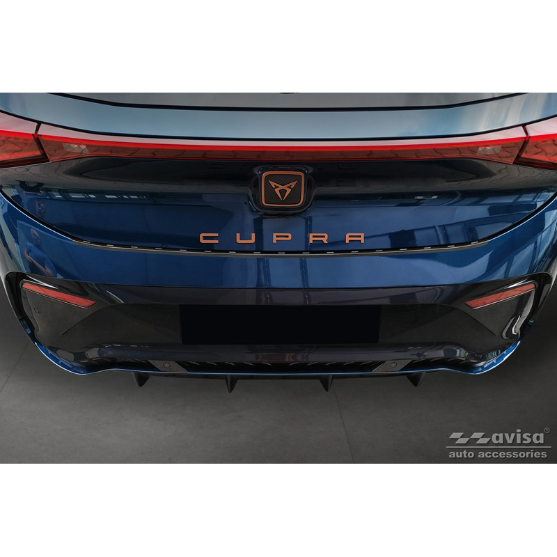 Black Stainless Steel Rear bumper protector  Cupra Born 2021- 'Ribs'