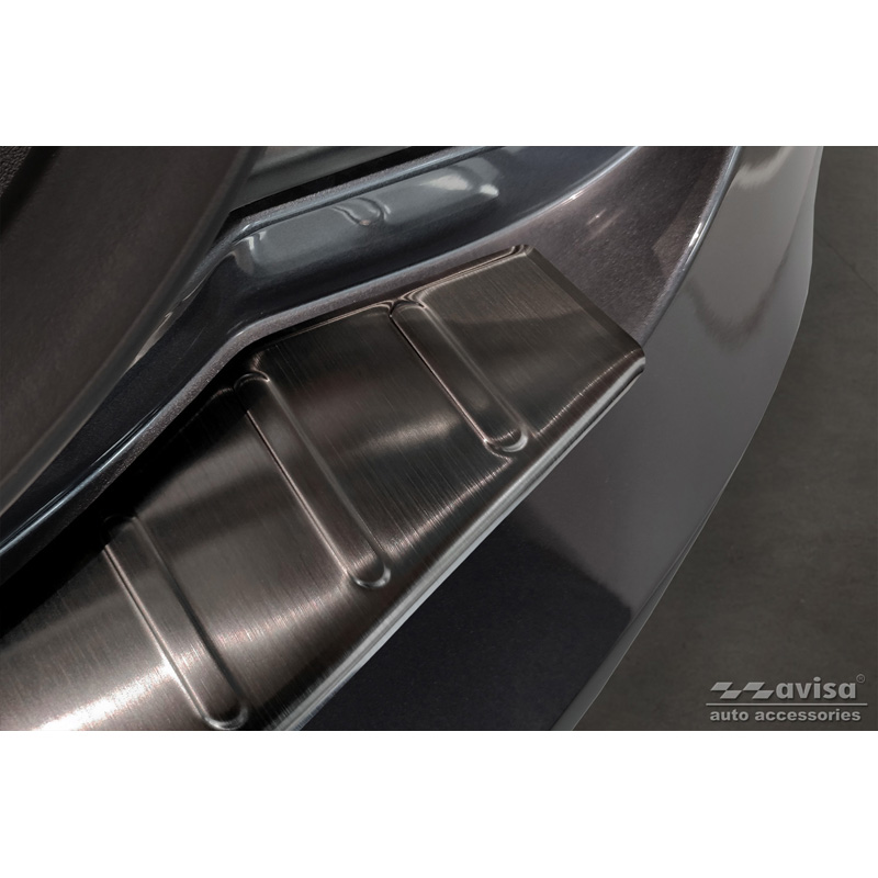 Black Stainless Steel Rear bumper protector  Tesla Model S 2012- 'Ribs'