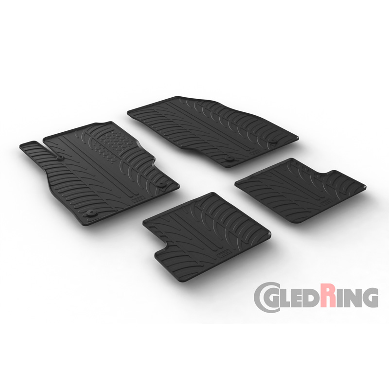 Rubber car mats set  Opel Adam 2013- (T profile 4-pieces + mounting clips)