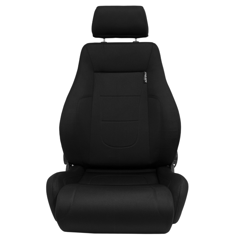 Sport seat 'Retro II' - Black - Dual-side reclinable back-rest - incl. slides