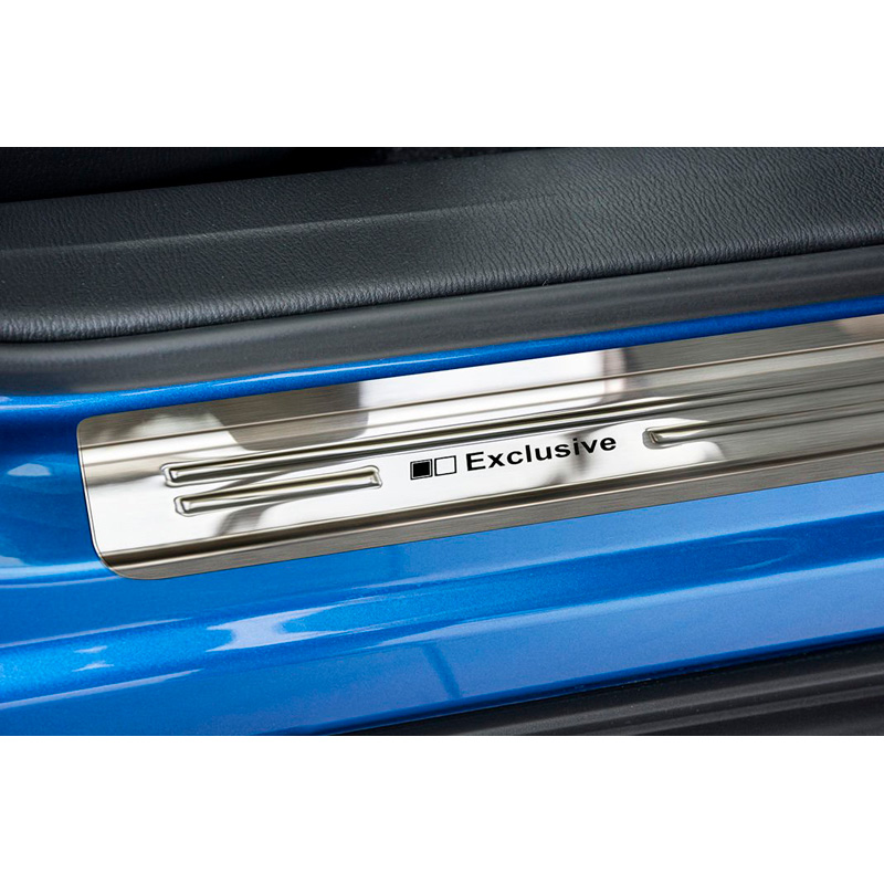 Inox door sill protectors  Mazda CX-3 2015-2018 & FL 2018-2022 - 'Exclusive' - 4-pieces