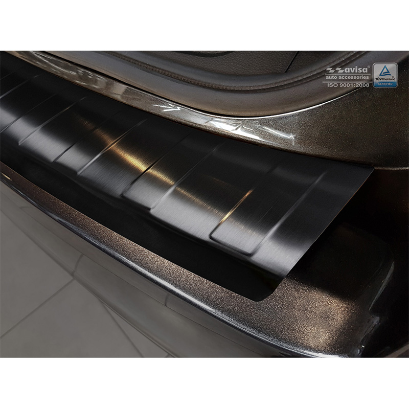 Black Stainless Steel Rear bumper protector  Subaru Impreza V (GT) 5-doors 2017- 'Ribs'