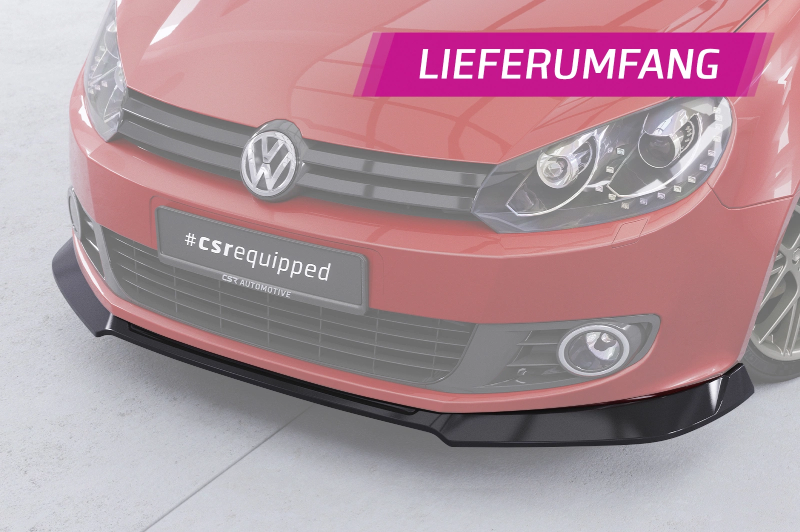 Voorspoiler passend voor Volkswagen Golf 6 (Typ 5K1) Glans Zwart – CSR Automotive 