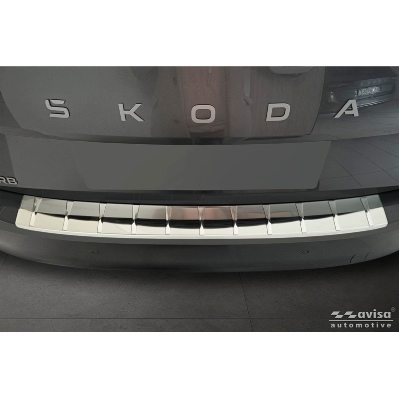 Avisa Stainless Steel Rear Bumper Protector  Skoda Superb IV Liftback 2024- - Silver
