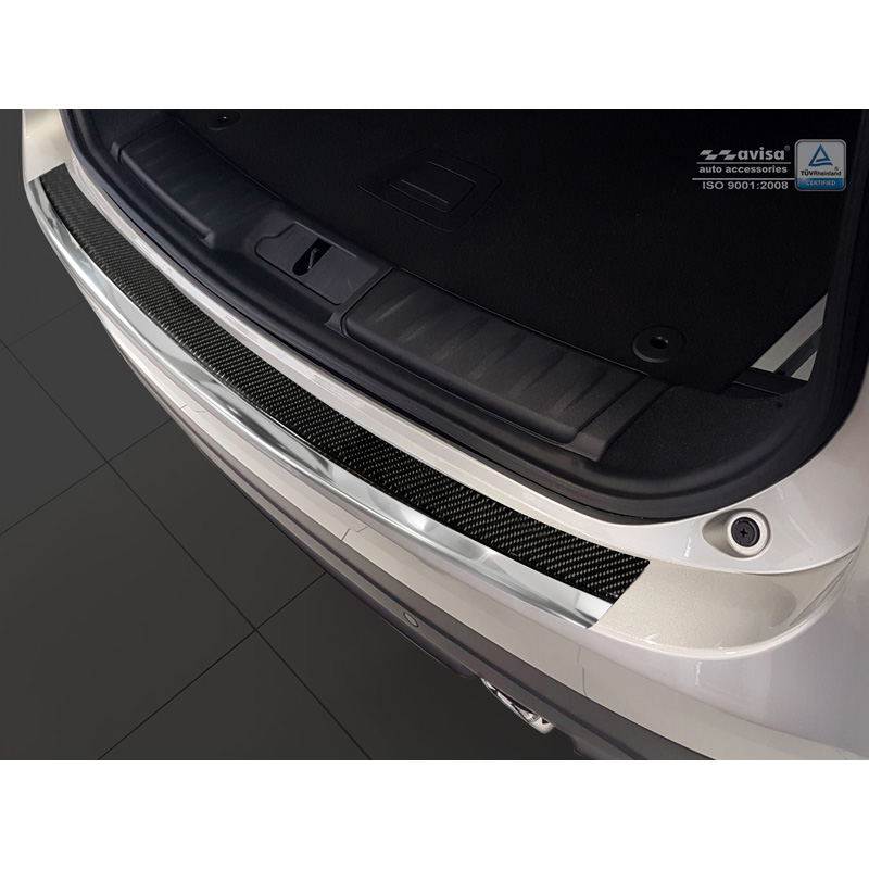 Stainless Steel Rear bumper protector 'Deluxe'  Jaguar F-Pace 2016-2020 & FL 2020- Chrom/Black Carbon