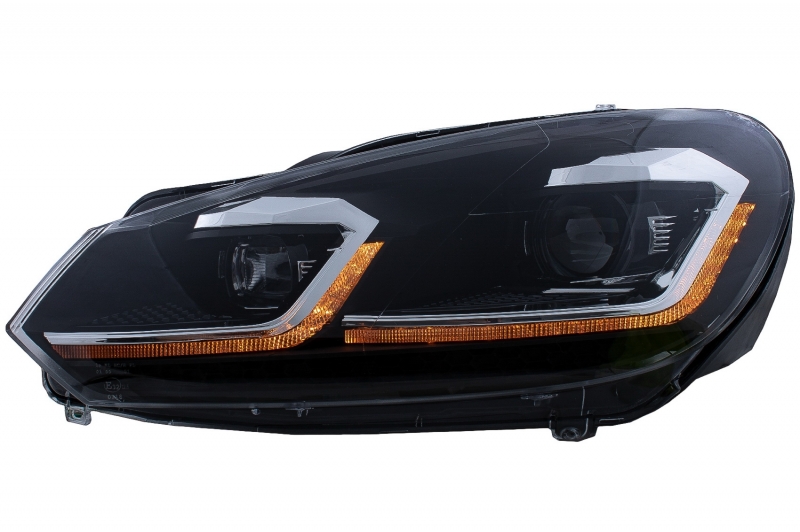 Headlights VW Golf VI in Golf 7.5 Look Dynamic LED Black