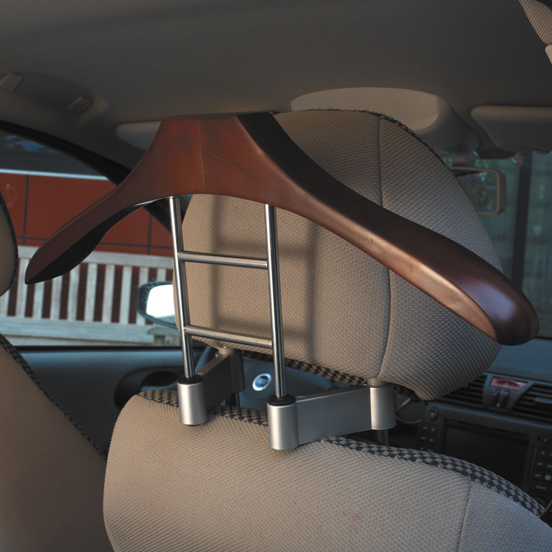 Wooden coat hanger for on the head rest - 45cm - incl. 4 adapters (8/10/12mm)