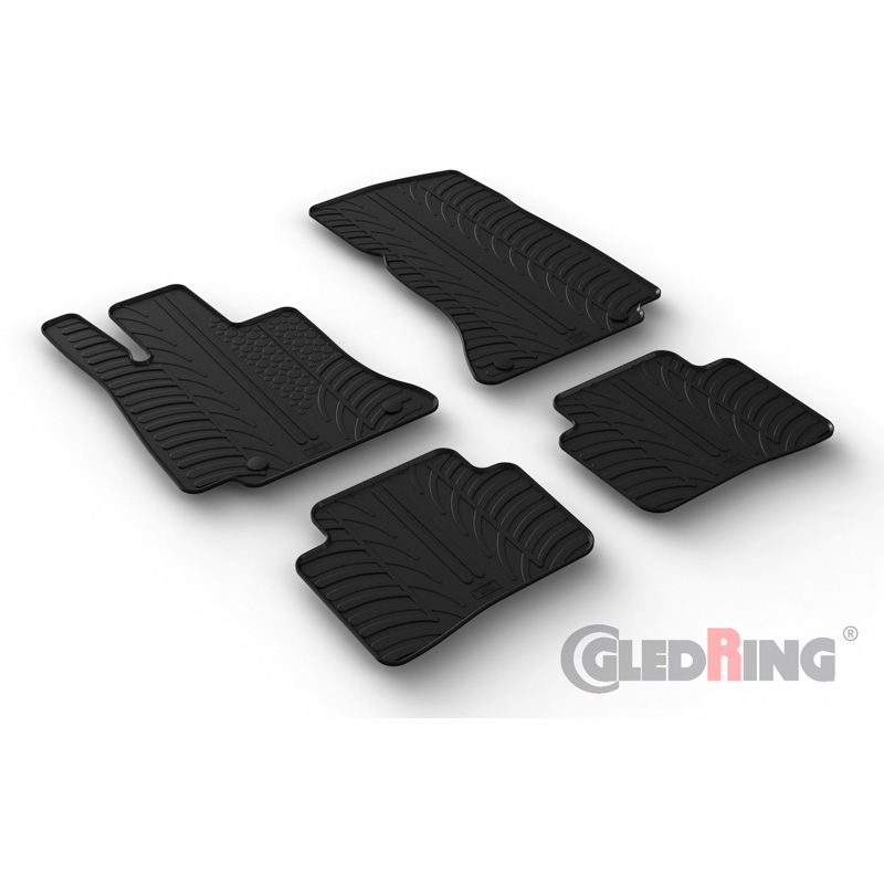 Rubber car mats set  Mercedes C-Class W206 2021- (T profile 4-pieces + mounting clips)