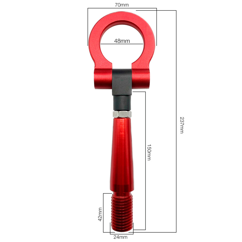 Simoni Racing Towing Eye - Metal - Red - Length 23.7cm