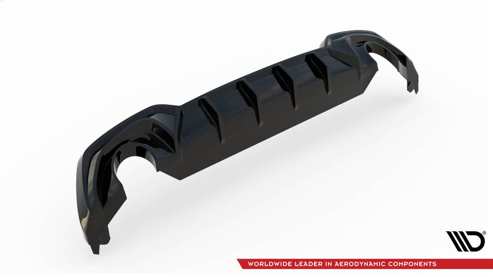 Diffuser passend voor BMW 3 Serie M Pakket G20 G21 met Trekhaak Maxton Glans Zwart