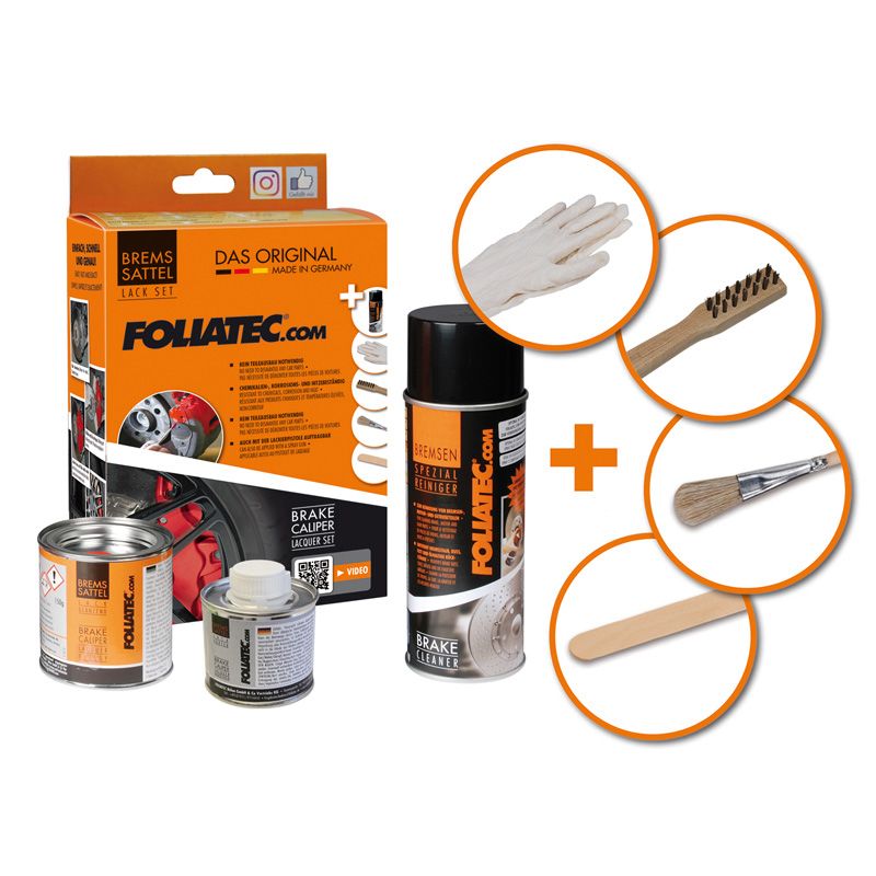 Foliatec Brake Caliper Lacquer Set - Performance Yellow Glossy - 3 Components
