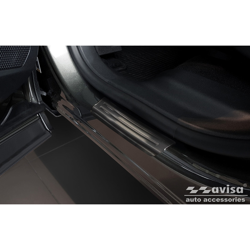 Black Stainless Steel Door sill protectors  Peugeot 3008 2016- 'Special Edition' - 4-pieces