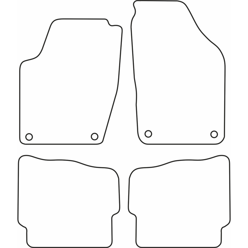 Set velour car mats  Volkswagen Polo 9N2 2005-2009