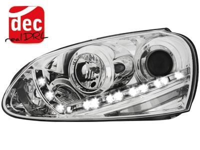 Headlights VW Golf V 03-09 Devil Eyes Dlite LED Chrome