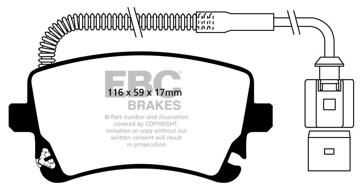 EBC Brakes VW Phaeton 6.0 W12 (8 Pad Set) 2002-.. Remblokken ach