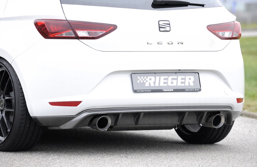 Diffuser passend voor Seat Leon F5 Rieger sportuitlaat links + rechts carbon-look