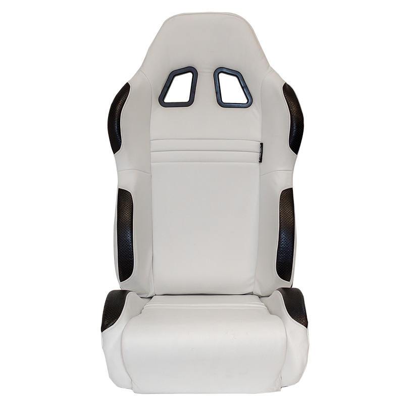 Sport seat 'Type T' - White/Black Synthetic leather - Dual-side reclinable back-rest - incl. slides