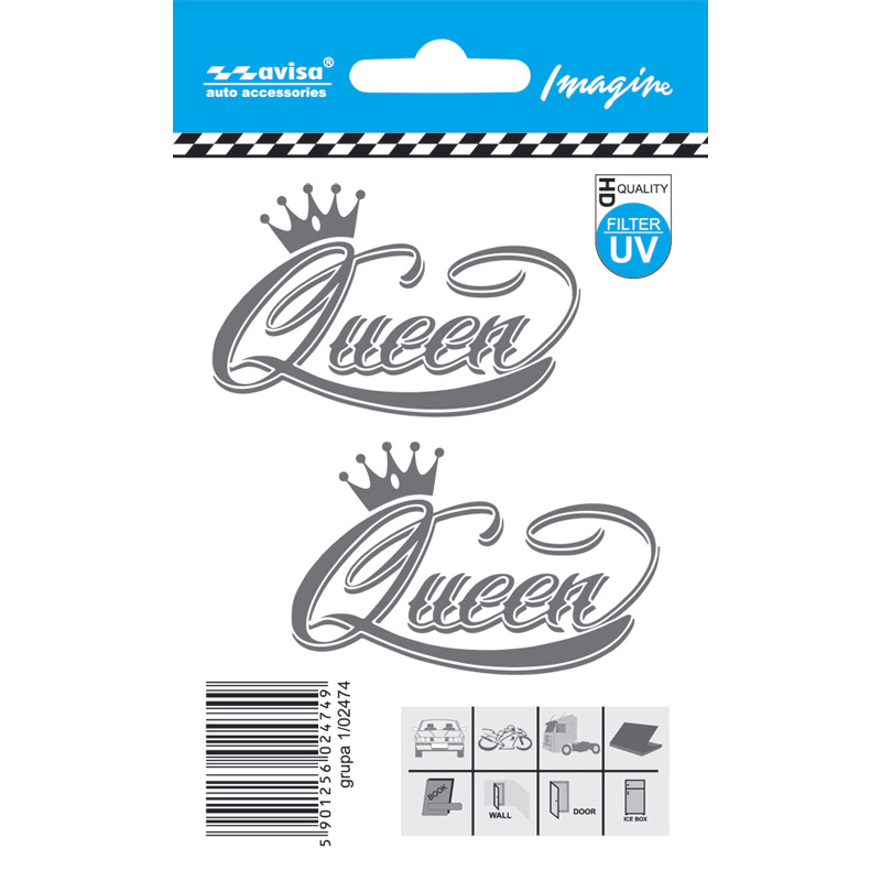 Auto Tattoo Sticker QUEEN 2-pieces - 6,3x4cm