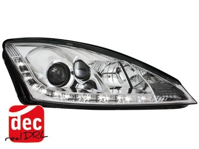 Headlights Ford Focus 01-04 Devil Eyes Dlite LED Chrome