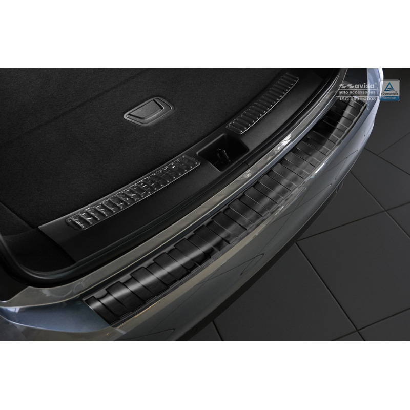Black Stainless Steel Rear bumper protector  Opel Insignia B Sportstourer 2017- & FL 2020- 'Ribs'