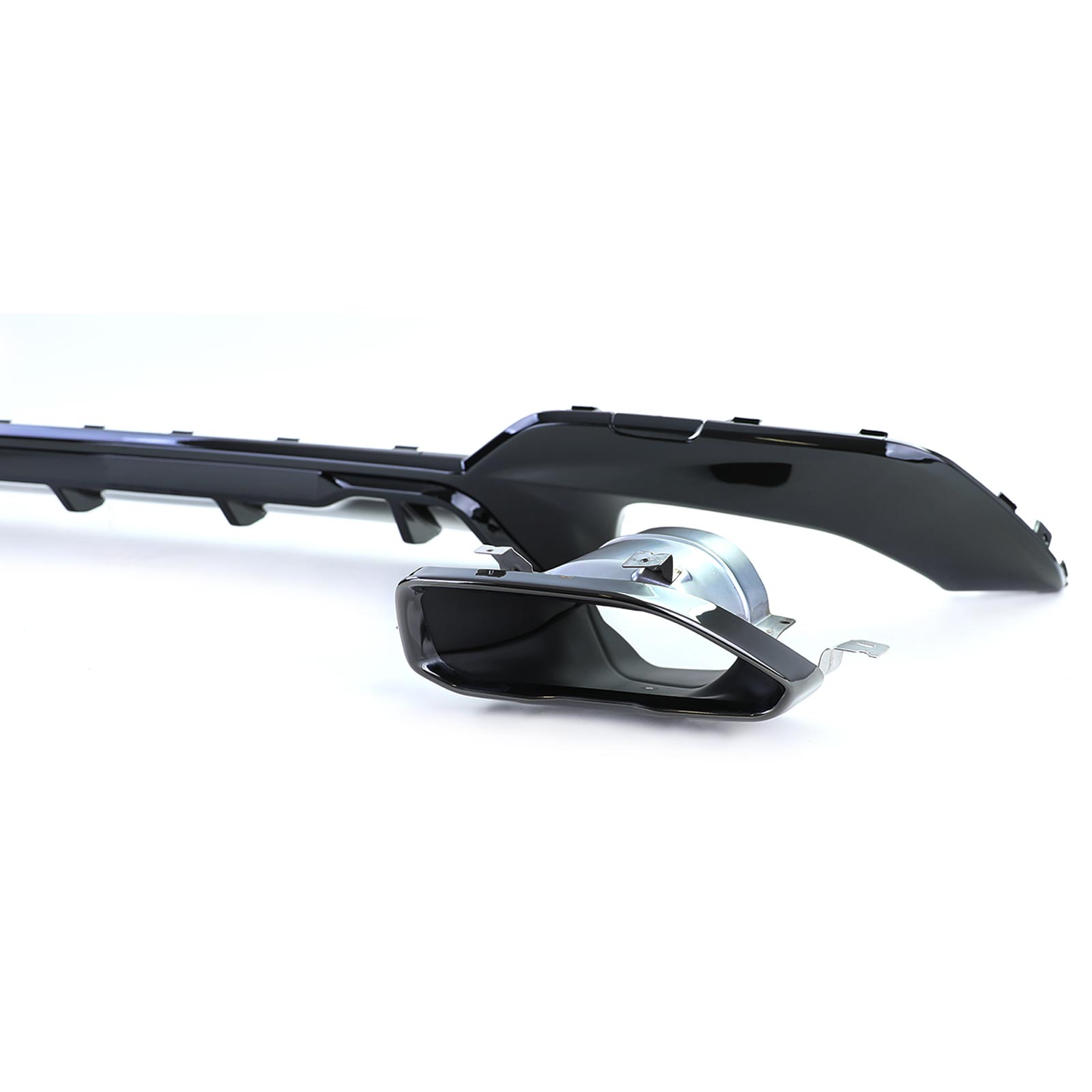 Diffuser passend voor BMW 3 Serie M Pakket G20 G21 M340i Look Glans Zwart
