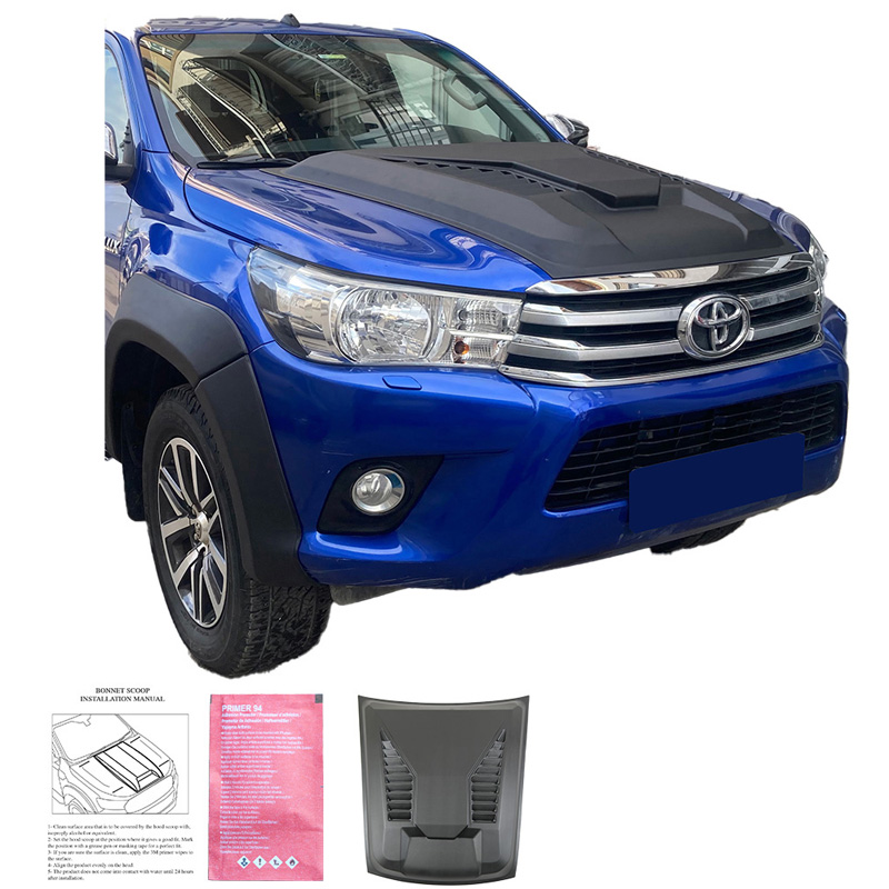 Bonnet Scoop  Toyota Hilux 8th Gen. 2015-2020 - Version 2 - Matt black