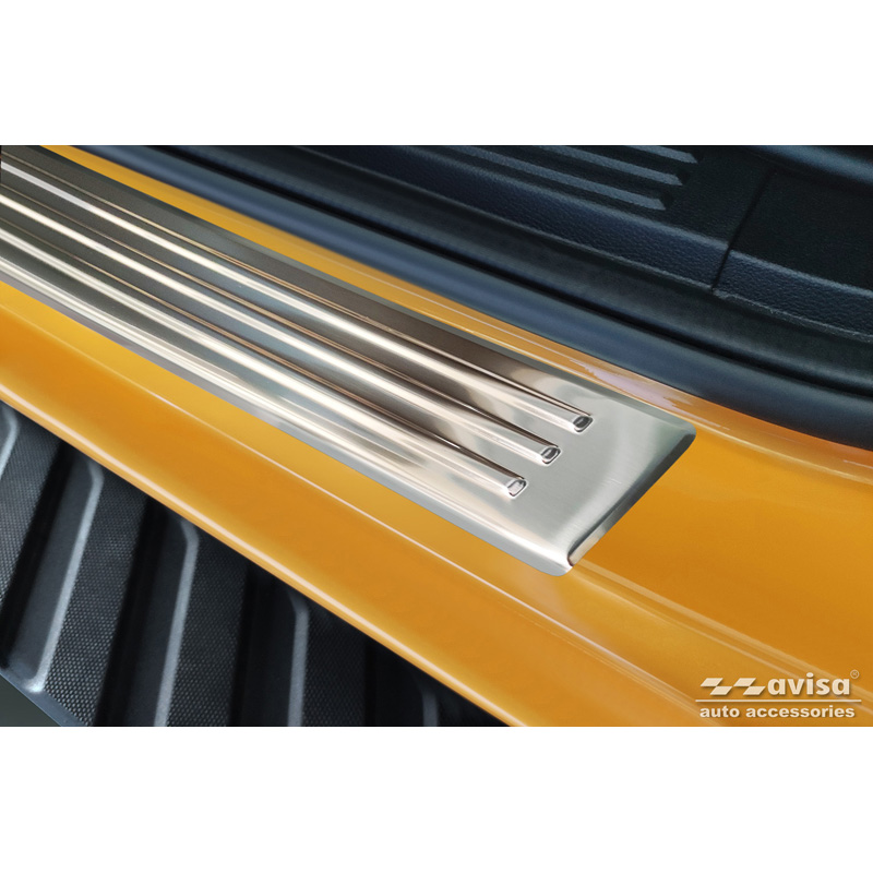 Stainless Steel Door sill protectors  Ford Ranger VI 2022- 'Lines' - 4-pieces