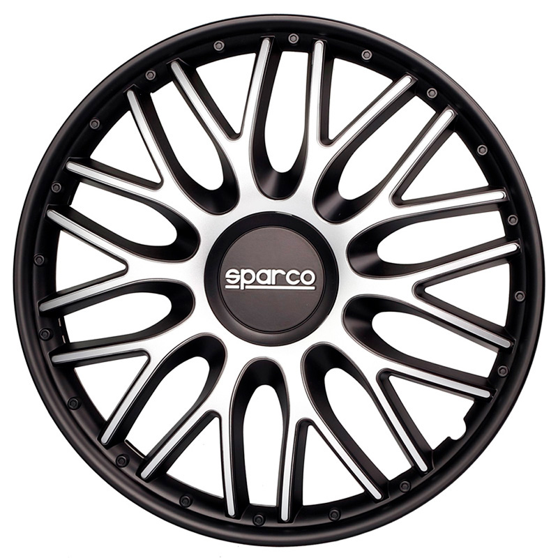 Sparco Wheel Covers Roma - 14-inch - Silver/Black - Set of 4 pieces