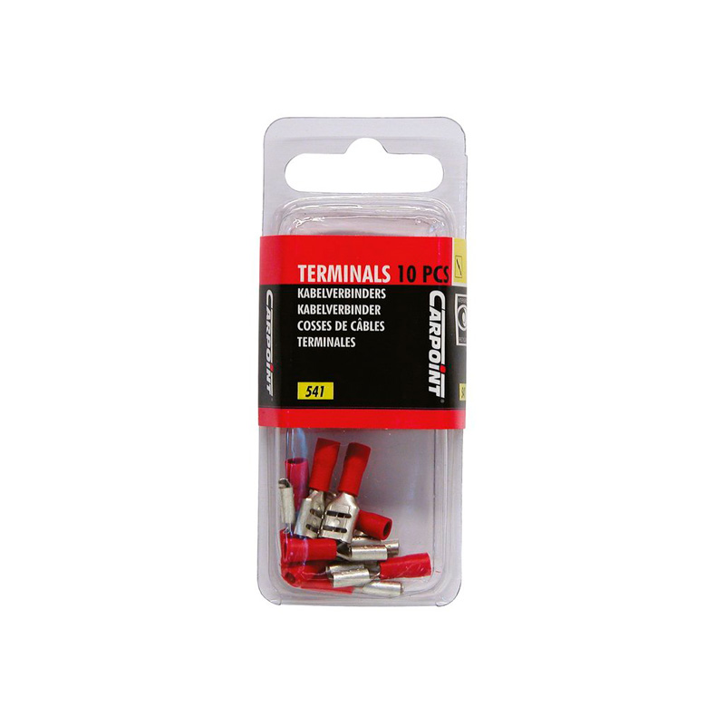 Carpoint Female Push-On Terminals 541 Red Blister 10-pieces