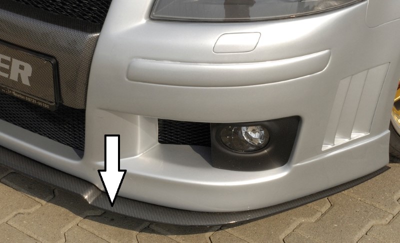 Spoilerzwaard Carbon-Look voor Frontbumper Audi A3 8P versie Rie