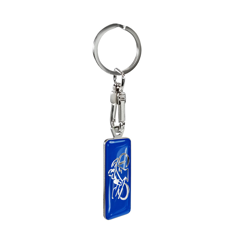 Stainless steel key chain - 'Moto' Blue