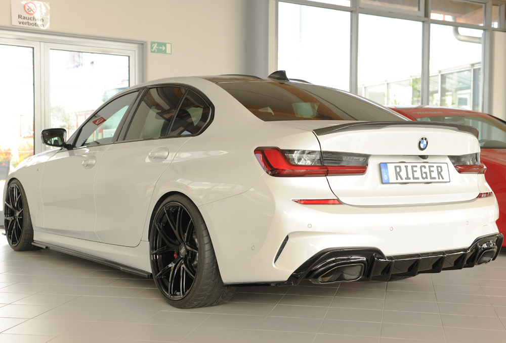 Diffuser passend voor BMW 3 Serie G20 M340i Rieger Glans Zwart
