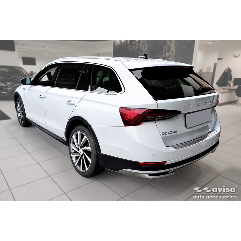 Stainless Steel Rear bumper protector  Skoda Octavia Scout (NX5) 2020- 'Ribs'